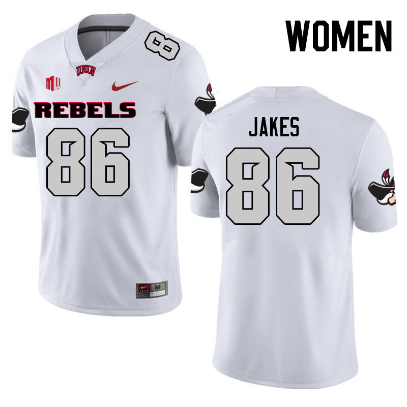 Women #86 Jordan Jakes UNLV Rebels College Football Jerseys Stitched Sale-White - Click Image to Close